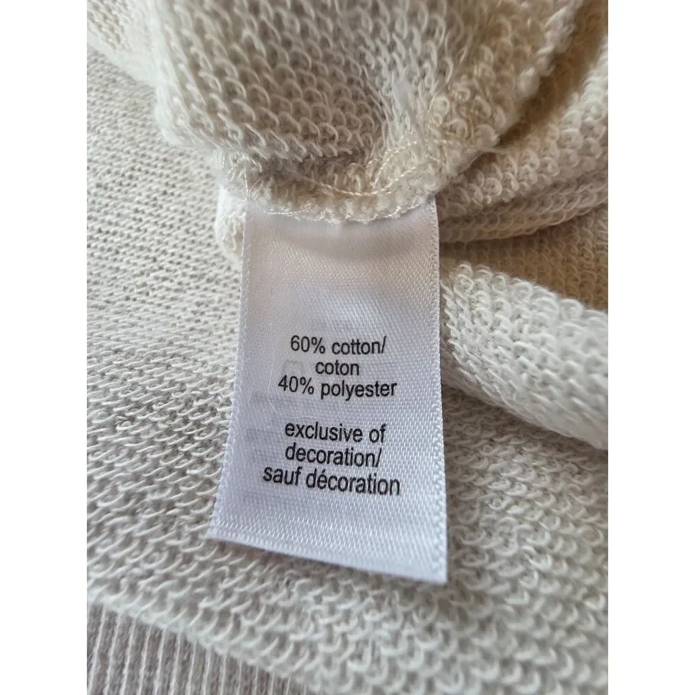 Maurices Colorblock Sweatshirt Large Neutral Pink Pastel Stripe Pullover Casual - Picture 7 of 7